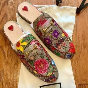 Gucci Princetown GG Flora Print Slippers